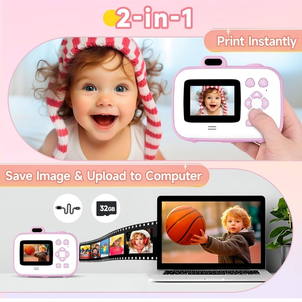 Kids Digital Camera Instant Print with Print Paper - Picture 5 of 7